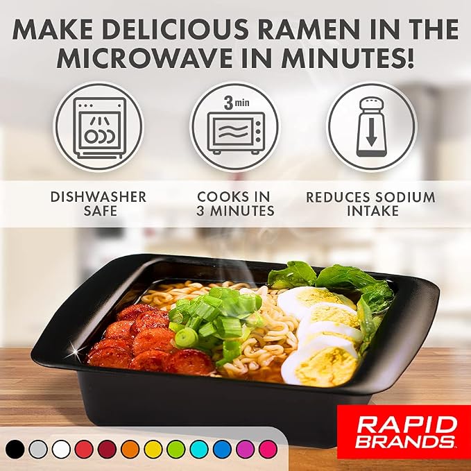 Rapid Ramen Cooker | Microwavable Cookware for Instant Ramen | BPA Free and Dishwasher Safe | Perfect for Dorm, Small Kitchen or Office | Teal