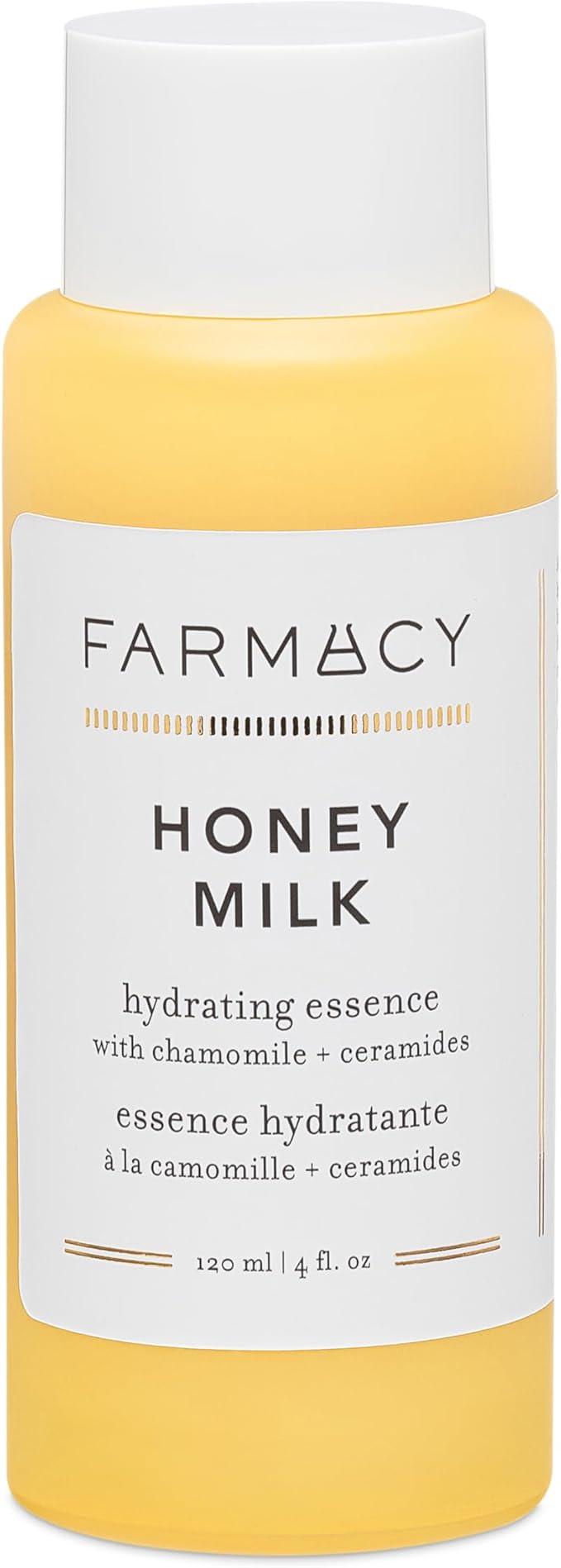 Farmacy Honey Milk Face Essence - Hydrating Milky Toner with Honey, Ceramides + Chamomile - Helps Strengthen Skin Barrier + Replenish Moisture - Soothing + Calming Skincare (120ml)