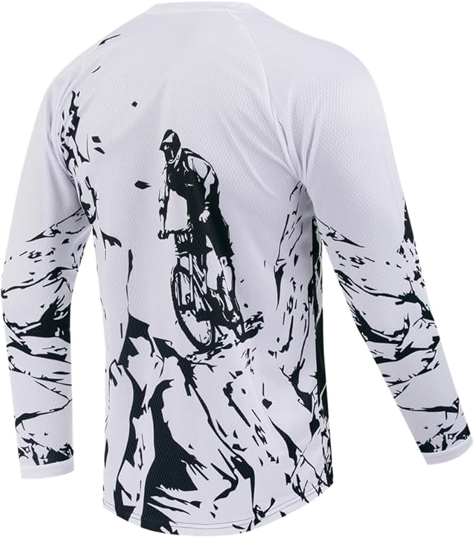 Youth Dirt Bike Jersey, Kids Mountain Bicycle Shirt Long Sleeve Powersports Children Downhill Jerseys for Big Kids