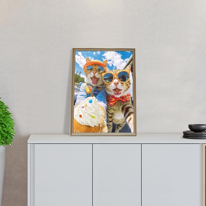 Jigsaw Puzzle 100 Piece for Adults and Teens and Kids Family Happy Games Big Size Cats Series Pack of 2