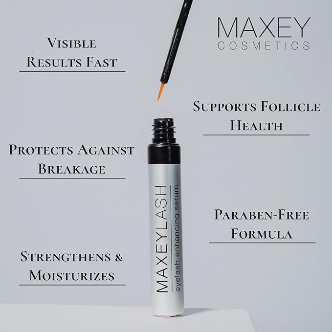 MaxeyLash Eyelash Enhancing Serum – Daily Lash Treatment for the Appearance of Longer, Thicker, Fuller Lashes, Natural Lash Lift Effect – 3.5 mL
