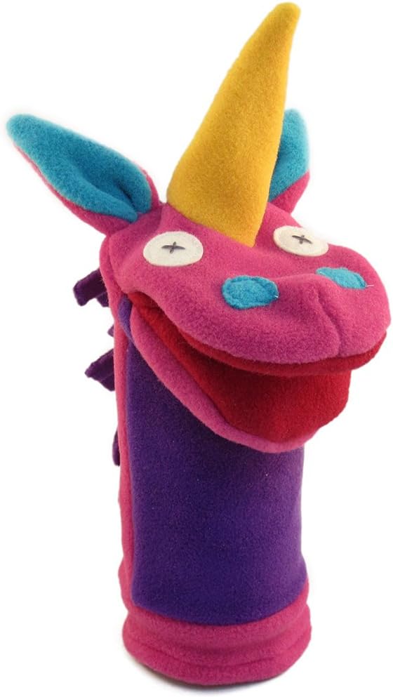 Cate and Levi Fantasy and Imagination Hand Puppets-Set of 4 Includes 2 Unicorns and 2 Dragons (100% USA Polar Fleece)