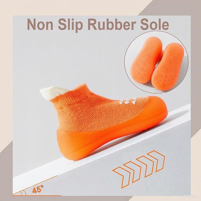 Hstyle Baby Sock Shoes Toddler Walking Shoes Infant Non-Slip Slippers Soft Rubber Sole Sneakers for Baby Boys Girls