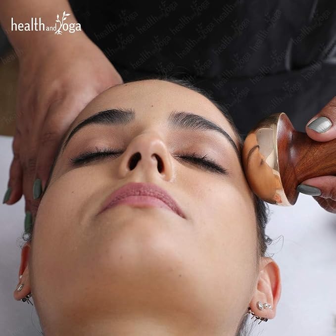 SoulGenie HealthAndYoga™ BronzLift Kansa Face Massager and Kumkumadi Face Oil Trial Vial - Kansa Wand Ayurveda Benefits of Bronze - Skin Lustre (Single Dome)
