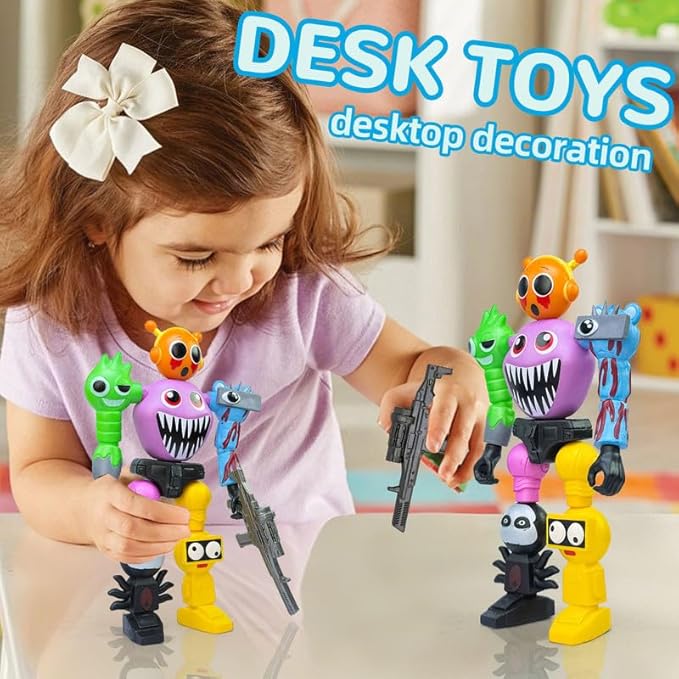 7 Inch Spunky Action Figure - Sprunky Toys Poseable & Detachable Joints Robot, Vibrant Surrealist Collectible for Sprunky Birthday Decorations, Desk Toys & Spunky Gifts (Color-C)