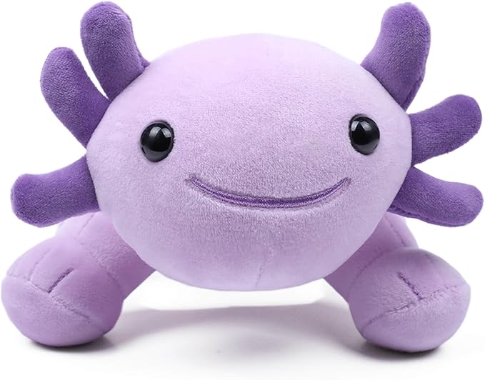 Axolotl Plush Toy, 10.8” Soft Cute Axolotl Stuffed Cotton Plush Pillow Kawaii Salamander Animal for Boys Girls Kids Gift (Purple)