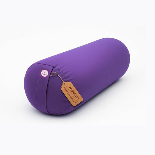 Yogikuti Iyengar Yoga Bolster for Restorative Yoga and Meditation – Lightweight Cotton Support Pillow with Handle for Easy Carry, Versatile for Pose Modification, Balance, Back Relief, and Relaxation