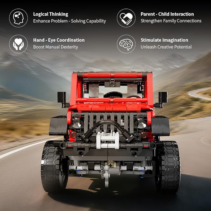 RiceBlock Off-Road Vehicle Model Building Setfor Adult Challenging, Car Building Toys Boys Aged 8 and Above, 1287 Pieces