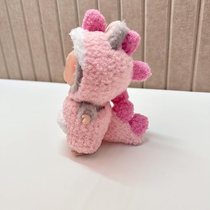 Doll Clothes Cute 17cm Doll Pink Dinosaurs Outfits for Clothes Set Faking Animal Style Jumpsuit Halloween Dolls Outfit Accessories