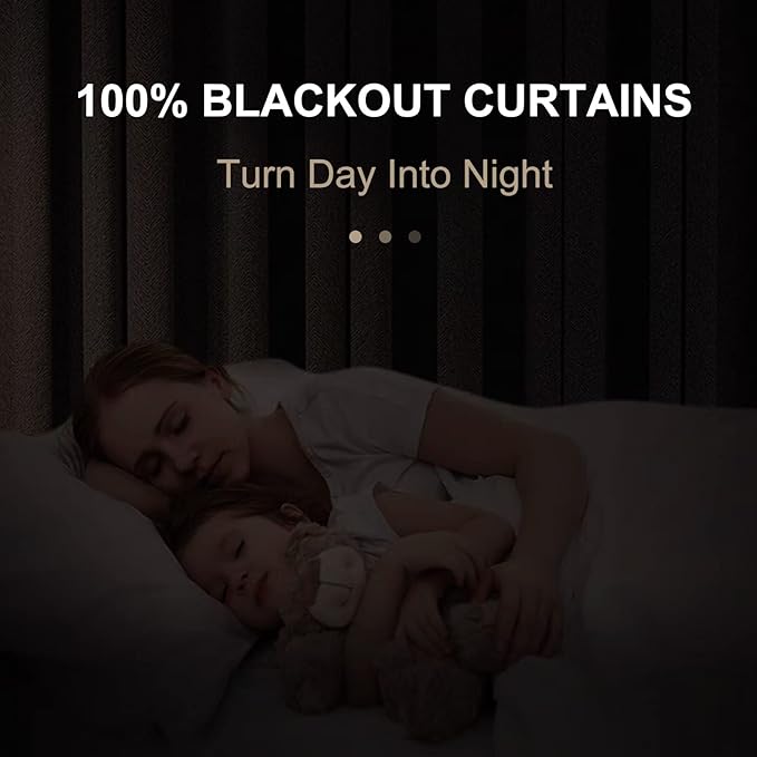 100% Blackout Shield Linen Blackout Curtains for Bedroom 72 Inches Long, Back Tab/Rod Pocket Living Room Drapes, Thermal Insulated Blackout Curtains 2 Panels Set, 50" W x 72" L, Cream Linen