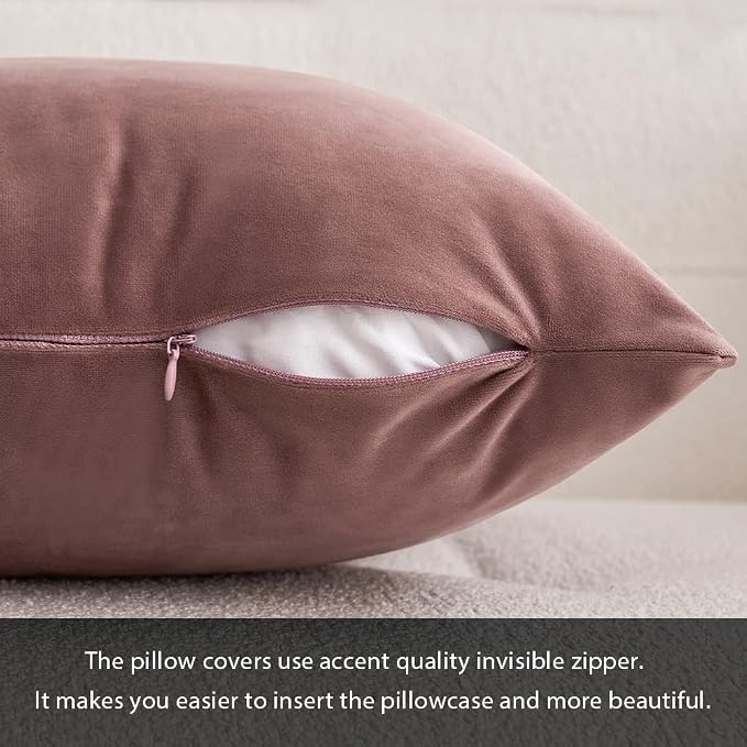 MIULEE Velvet Throw Pillow Covers 16x16 Inch Pack of 2 Jam | Soft Solid Small Decorative Pillow Covers, Modern Luxury Home Decor, for Couch Chair Sofa Bedroom Livingroom Car