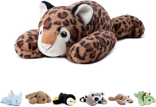 Niuniu Daddy 24" | 5 Pound Leopard Weighted Stuffed Animals for Kids Adults, Soft Leopard Weighted Beads for Plush Toys for Sleeping, Body Pillow for Present Birthday Christmas Holiday