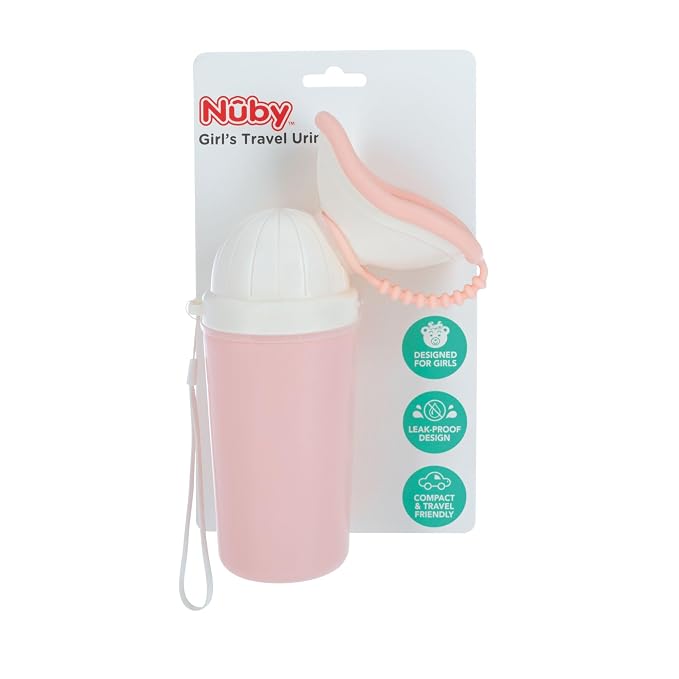 Nuby Travel Potty Urinal for Girls - Leak-Proof Portable Potty for Toilet Training - Toddler Travel Essential