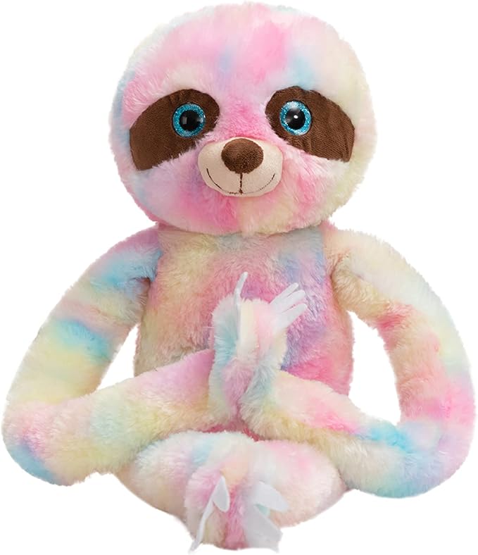 Hanging Rainbow Sloth Plush Toy Cute Stuffed Animals Gift for Kids Grandchildren Girlfriend Multi-Color 35 inch