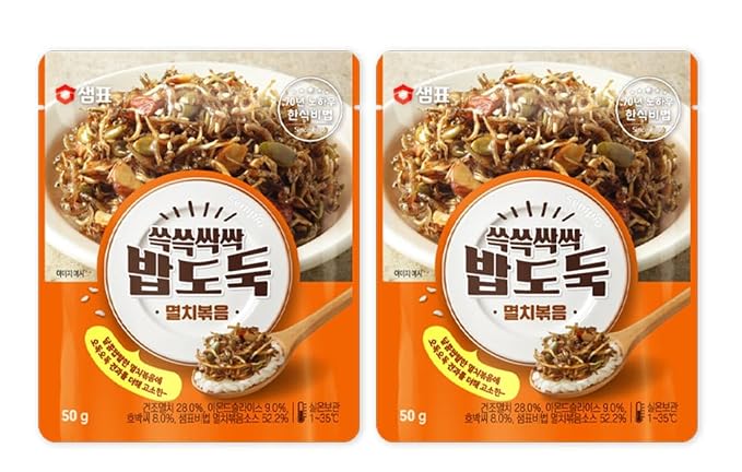 KOREAC_ Sweet stir-fry anchovies 3.52 oz(1.76oz * 2packs) Korean banchan/Side Dish 멸치볶음 100g (50g*2packs)
