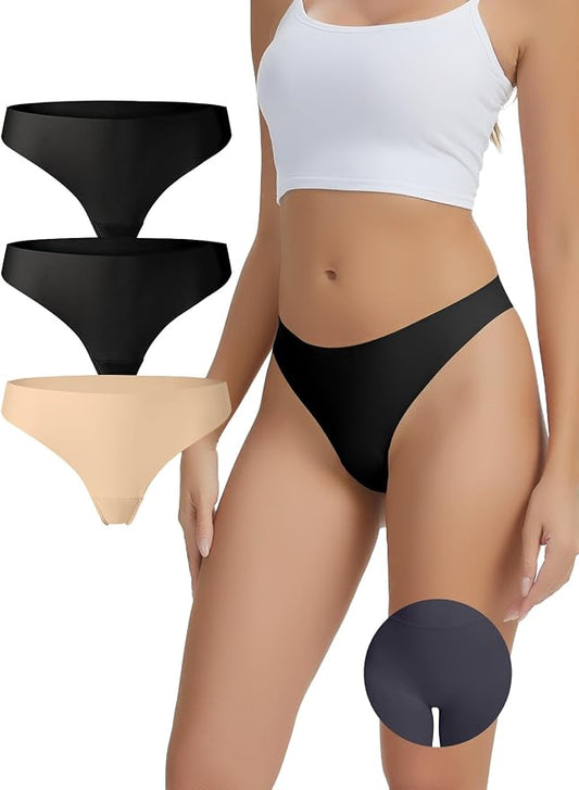 Camel Toe Invisible Thongs for Women No Show Seamless Camel Toe Concealer Underwear Cameltoe Proof Workout Thongs