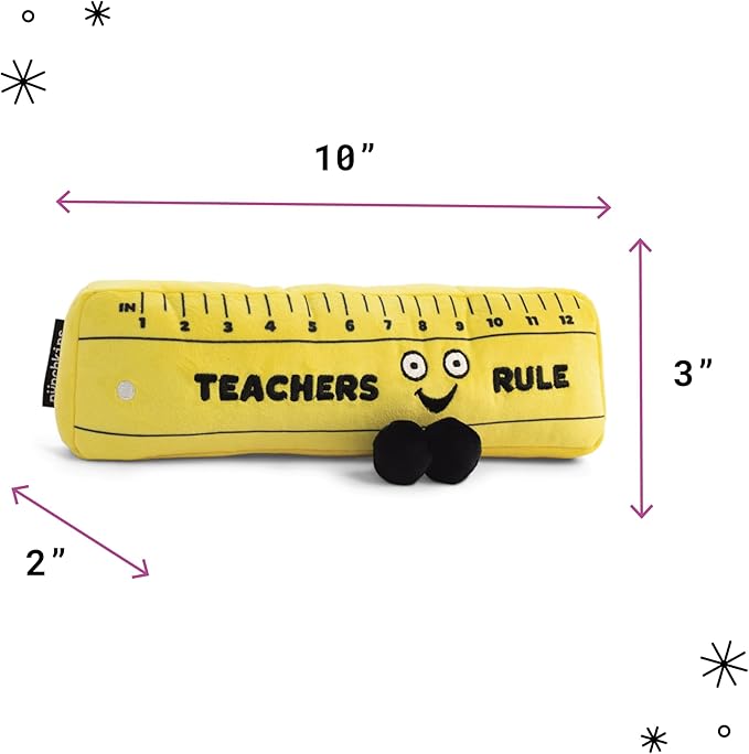 Ruler Plushie - Teachers Rule Cute Ruler Plush, Gift for Teachers, Adorable Plush Toy for Gifting