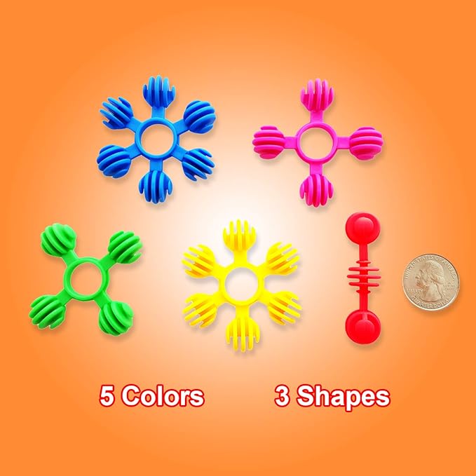 Skoolzy Rainbow Star Flex 90 Pc STEM Set – Preschool Tinker Kit for Kids 5+ with eBook