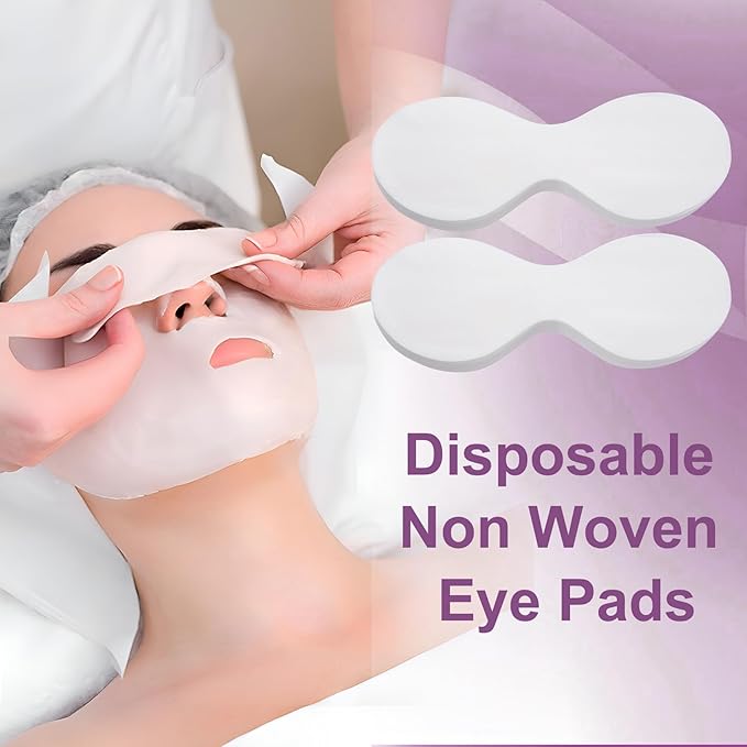 50 Sheets Disposable Eye Pads, Non-Woven Cotton Paper Facial Masks for Skincare & Spa, DIY Clear Moisturizing Eye Care Beauty Sheets