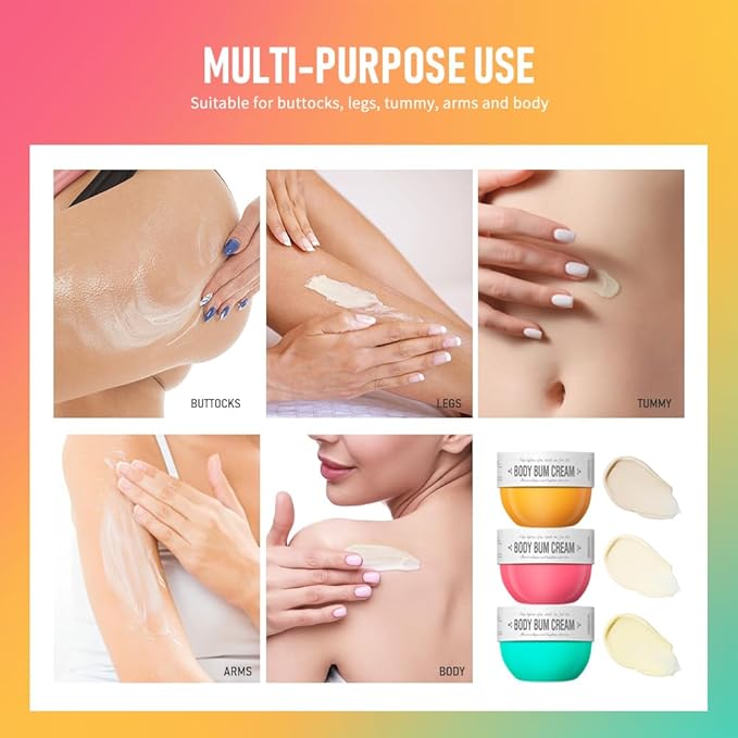 Bum Cream, Moisturizing Body Cream, Body Skin Repair, Bum Cream for All Skin. (Caramelized coconut)