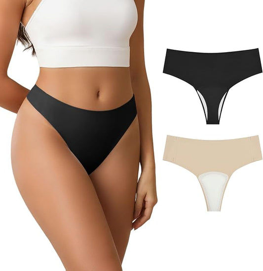 Camel Proof Underwear for Women Seamless Thongs with Camel Concealer Toe No Show Yoga Bikini Workout Panties