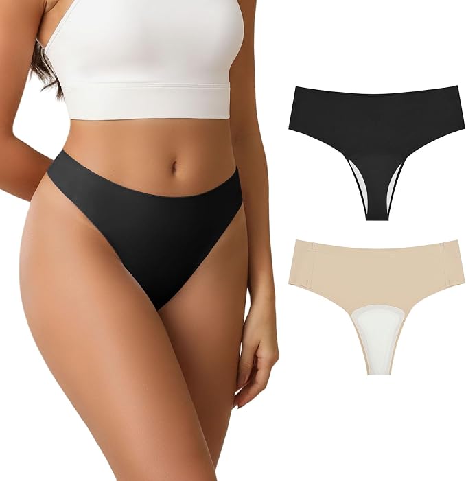 Camel Proof Underwear for Women Seamless Thongs with Camel Concealer Toe No Show Yoga Bikini Workout Panties