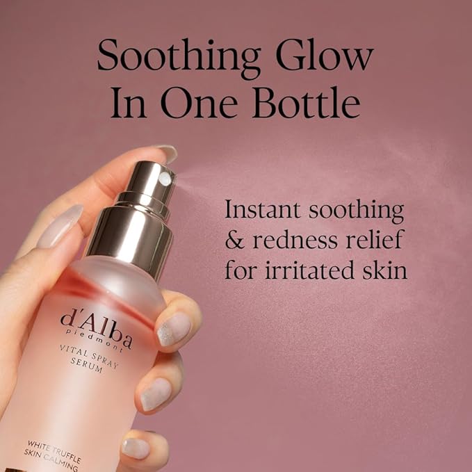 d'alba Piedmont [2 Bottles] Italian White Truffle Vital Spray Serum, Vegan Skin Care, Calming and Hydrating Facial Mist for Red and Sensitive Skin, Glow, Korean Skincare (total 6.76 fl oz.)