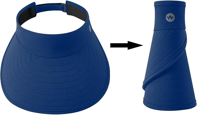 WANDER Sun Visor Hats for Women Wide Brim UV Protection Adjustable Large Golf Beach Cap Packable Travel Sport Visor