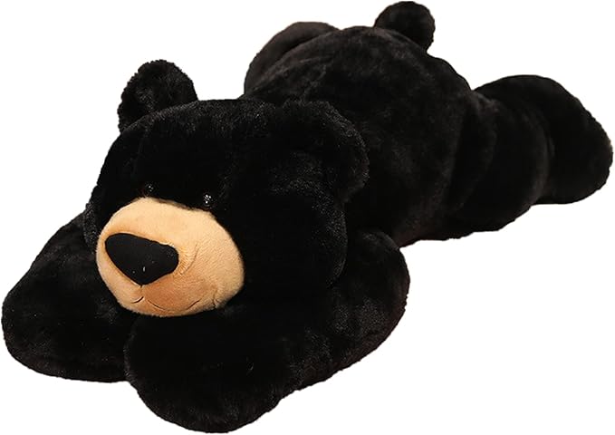 Weighted Stuffed Animals, Weighted Bear Stuffed Animal Toy Cute Black Bear Plush Pillow for Adults Boys Girls, 11.8in