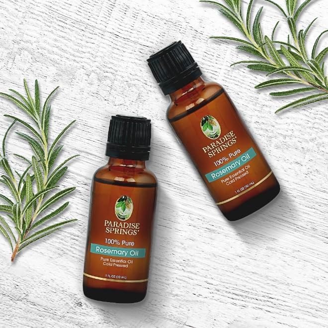 Paradise Springs Rosemary Essential Oil, 100% Pure and Natural Rosemary Essential Oil for Diffusers for Home Aromatherapy, Massage, Humidifiers, 1oz (30ml)