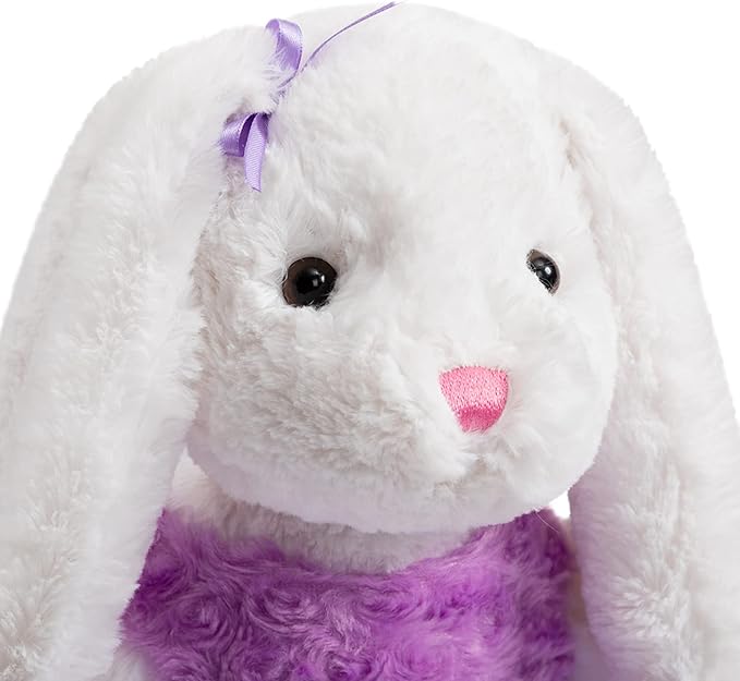 Ballet Bunny Stuffed Animal White Rabbit in Gauzy Dress Cute Easter Bunny Doll for Kids 21 inches Purple