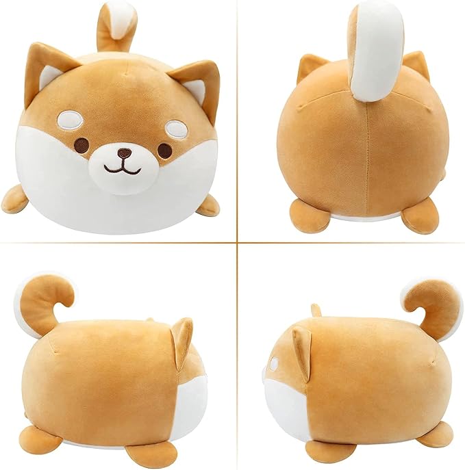 Shiba Inu Plush Toy 13.7",Cute Corgi Plush Pillow Super Soft,Shiba Inu Plush Hugging Pillow Kawaii Plush Toys Gift for Boy Girl Kids Birthday Valentine