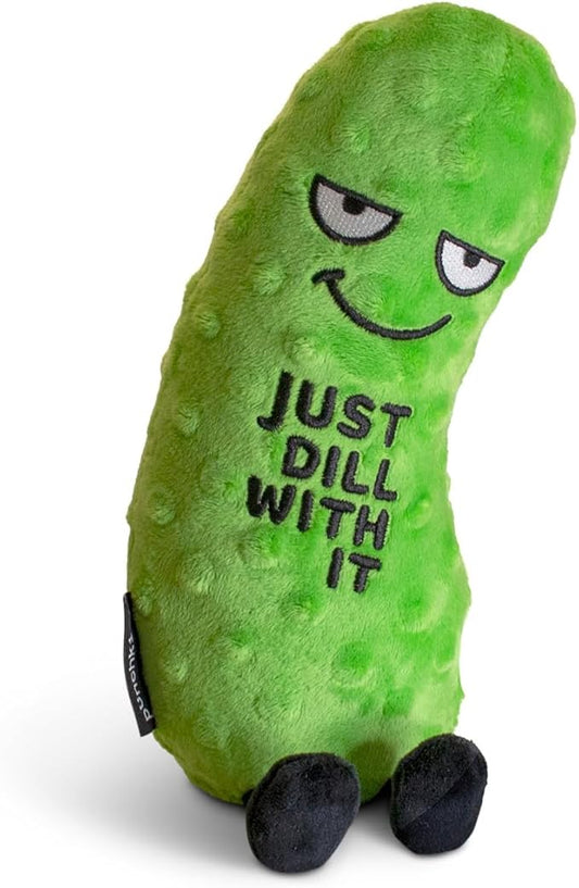 Pickle Plushie - Just Dill with It Sassy Pickle Plush, Gift for Pickle Lovers, Food Plush Toy for Gifting