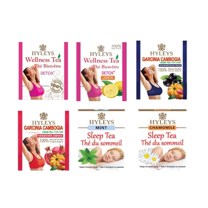 HYLEYS Detox Tea for Cleanse – 28 Day Detox Kit with 84 Tea Bags – Garcinia Cambogia, Green Tea, Mint & Chamomile – Supports Weight Loss, Digestion & Sleep (9 Pack - 756 Tea Bags Total)