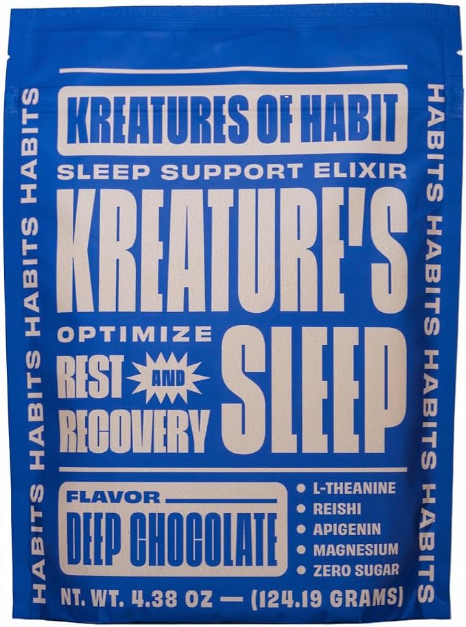 Kreatures of Habit KREATURE'S Sleep Elixir, Chocolate | Sugar-Free, With Ashwagandha, Chamomile, GABA, L-Theanine, Reishi & Magnesium, Sleep Support