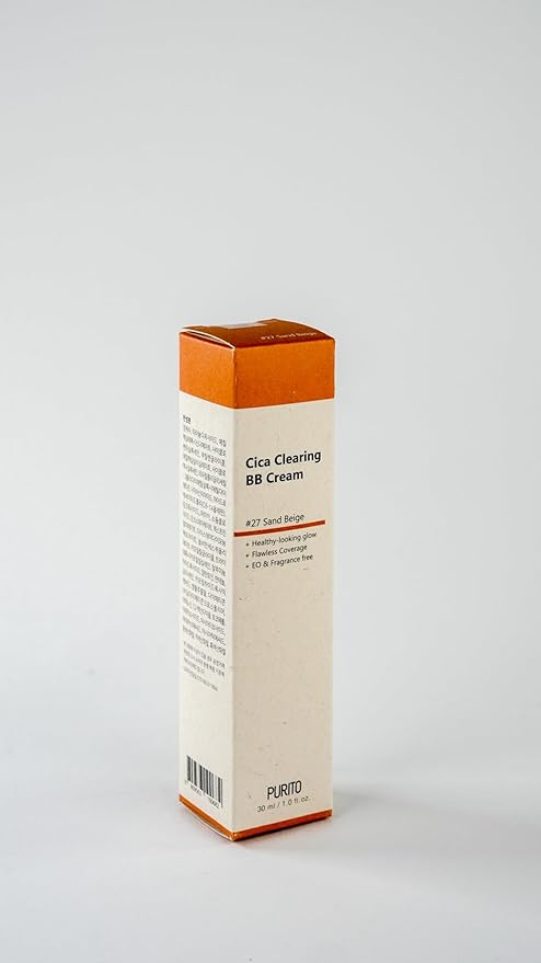 PURITO Cica Clearing BB Cream #27 Sand Beige 1 fl.oz / 30ml, Vegan bb cream