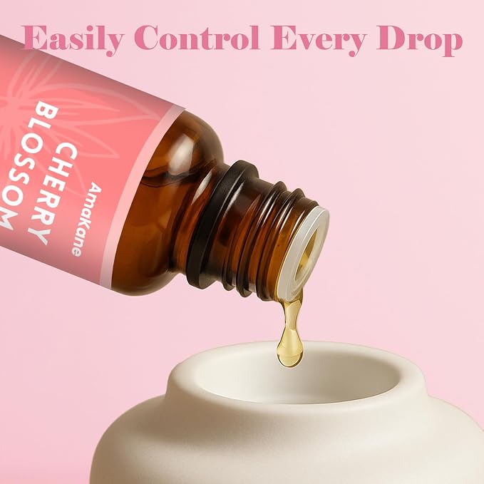 AmaKane Cherry Blossom Essential Oil for Diffusers for Home, Floral Fragrance Oil for Candle Making, Premium Cherry Blossom Aromatherapy Oil, DIY Soap Making Scents, 30ml