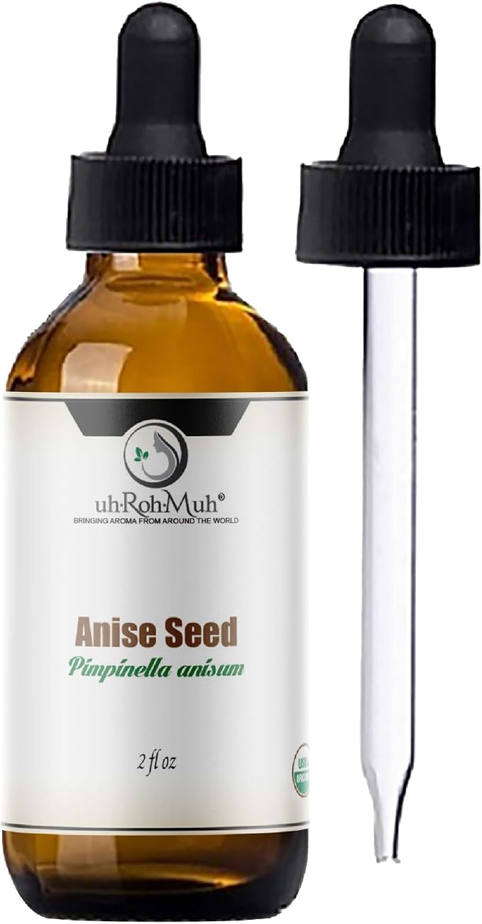 Anise Seed Organic Essential Oil - Steam Distilled Pure Pimpinella Anisum Oil for Aromatherapy, Diffusers, Soap Making, Candle Making, Cosmetic Formulations Massage DIY Personal Care - Spain - 2 Fl Oz