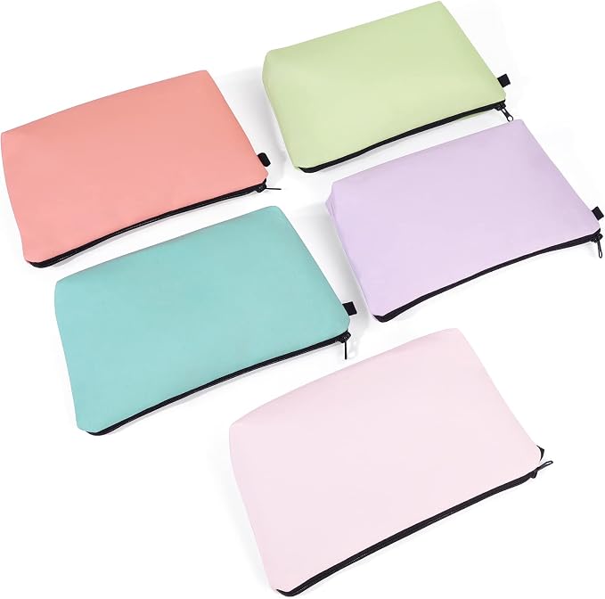 MAGEFY 5 PCS Makeup Bag Large Makeup Pouch Small Makeup Bags for Purse Travel Cosmetic bag for Women Solid Color