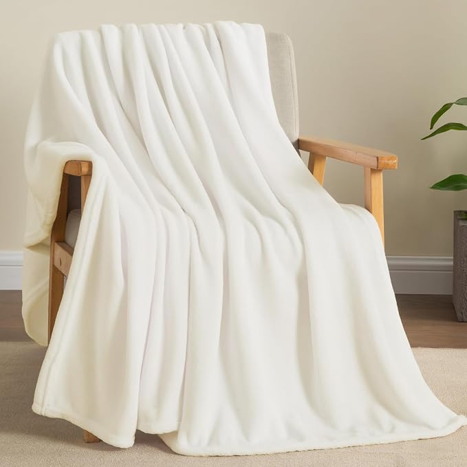 BEDELITE Fleece Blanket Soft Plush Twin Size Blanket Cream 60"x80" | Ultra Soft Fleece, Plush Microfiber, Lightweight Warmth, All Season Comfort, Fade Resistant, Machine Washable, Couch Sofa Bed