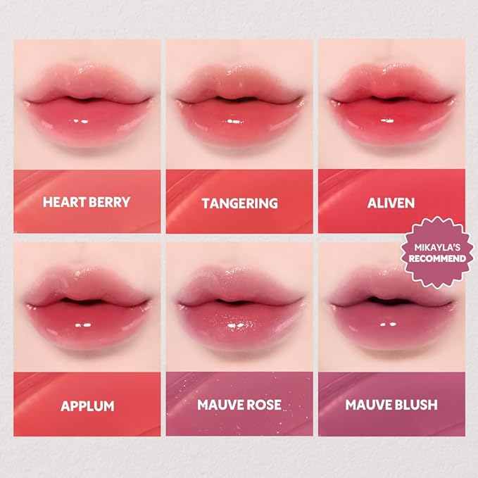 TIRTIR [*Mini Size Waterism Tinted Lip Gloss #19 Bad Rosy, 0.06 Fl Oz – Kiss Ready Lipgloss, 12H Long Lasting Non Sticky Natural Tinted Glow Korean Multiuse Cheek and Lip Tint for Women gift