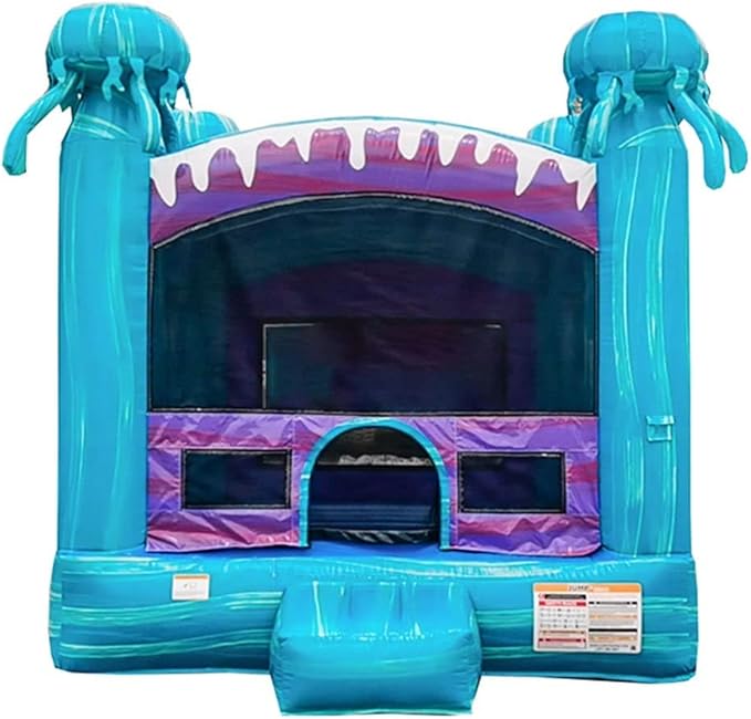 JumpOrange Electric Commercial Grade Bounce House Inflatable 13’x 13’ (with Blower), for Kids 5-12 and Adults, Outdoor Indoor, Basketball Hoop Inside, Backyard Bouncer, Birthday Party Rental, Jumper