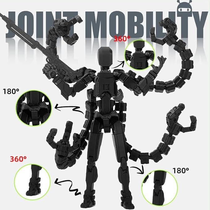 T13 Action Figure, Assembly Completed Action Figures,T 13 3D Printed Toys - The Premium Action Figures for Sci-Fi Enthusiasts,Four Claws Robot (Black, 5.2 Inch)