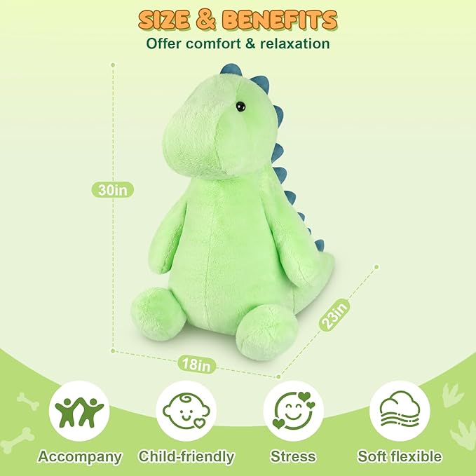 Giant T rex Plush Toys 30", Jumbo Soft Dinosaur Stuffed Animals, Giant Stuffed Animal Dinosaur Toys for Stress Relief & Sleep Aid, Huge Cuddly T rex Plushies Gift for Kids Adults