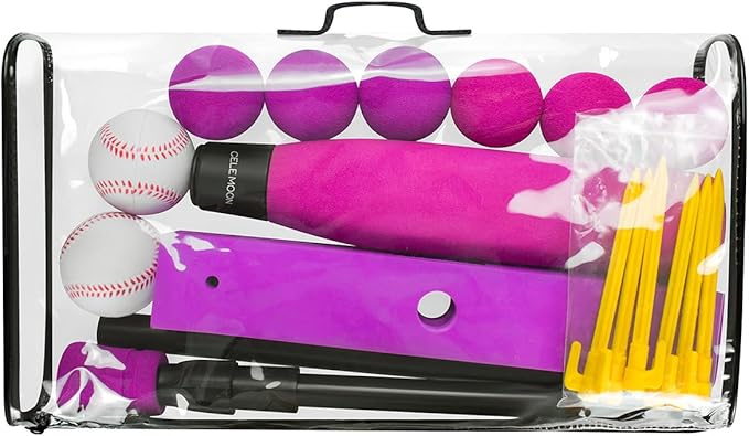 CeleMoon Adjustable TEE Foam T Ball Sets for Kids 3-5 Baseball Softball Bat Set Teeball Batting, 8 Balls Included for Toddlers Boys Girls Gift 3-5 5-8 Years Indoor Outdoor Sport Playing Toys