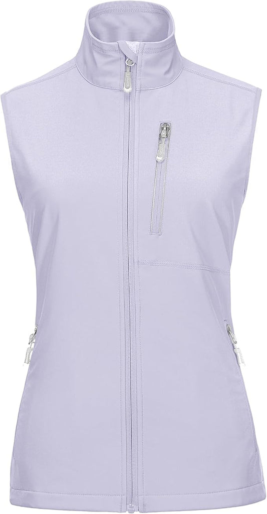 33,000ft Women's Lightweight Running Vest Outerwear with Pockets, Windproof Sleeveless Jacket for Golf Hiking Travel