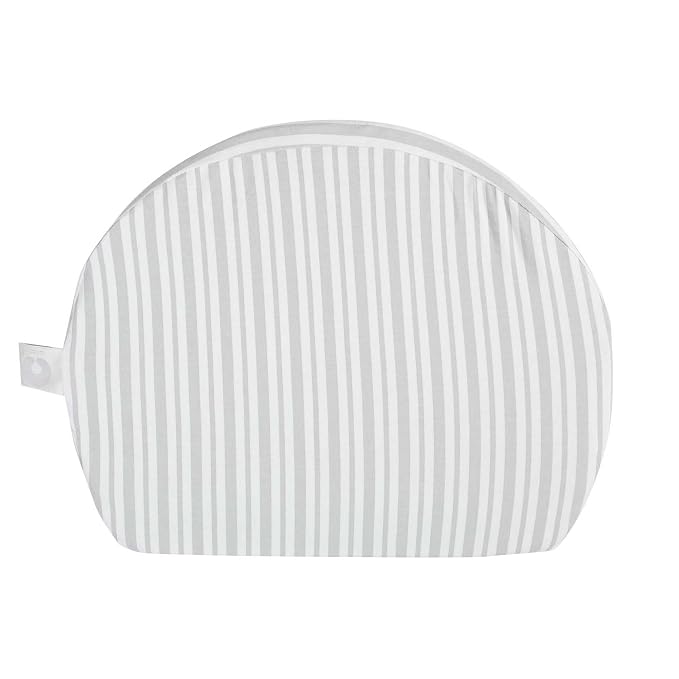 Boppy Wedge Pregnancy Pillow - Compact Support Wedge Maternity Pillow for Back, Knees, Pelvic Floor at Home, Office & Travel with Washable Knit Cover - Gray Modern Stripe