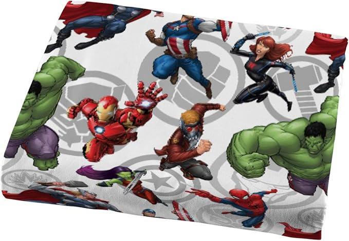 Jay Franco Kids Sheet Set with Fitted, Flat Sheets & Pillow Cover - Ultra-Soft Bedding with Pillowcase for Room Decor, Multi - Avengers, 4 Piece Full
