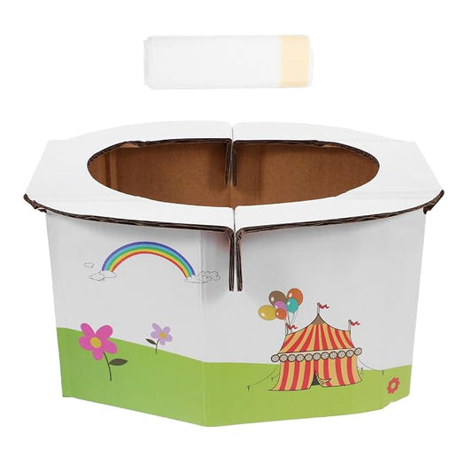 Toyvian Foldable Portable Travel Potty with Comfortable Seat Lightweight Paper Toilet for Boy Girl Easy to Unfold and Fold Convenient for Outdoor Car and Travel Use Includes