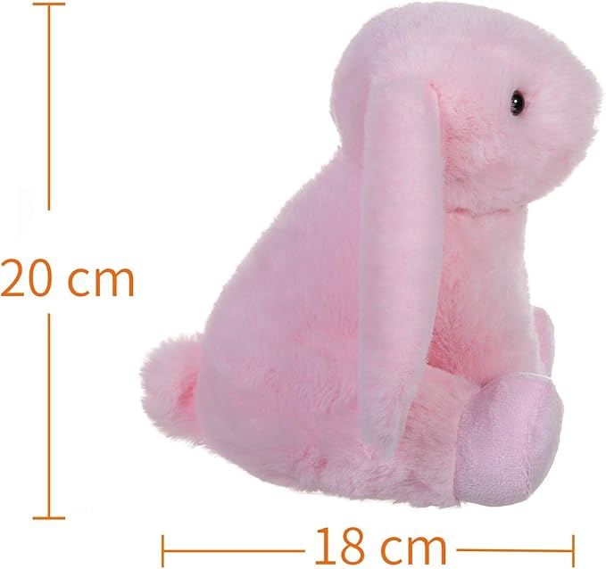 Apricot Lamb Toys Plush Pink Bunny Rabbit Stuffed Animal with Fluffy Soft Ears (Pink Bunny, 8 Inches)